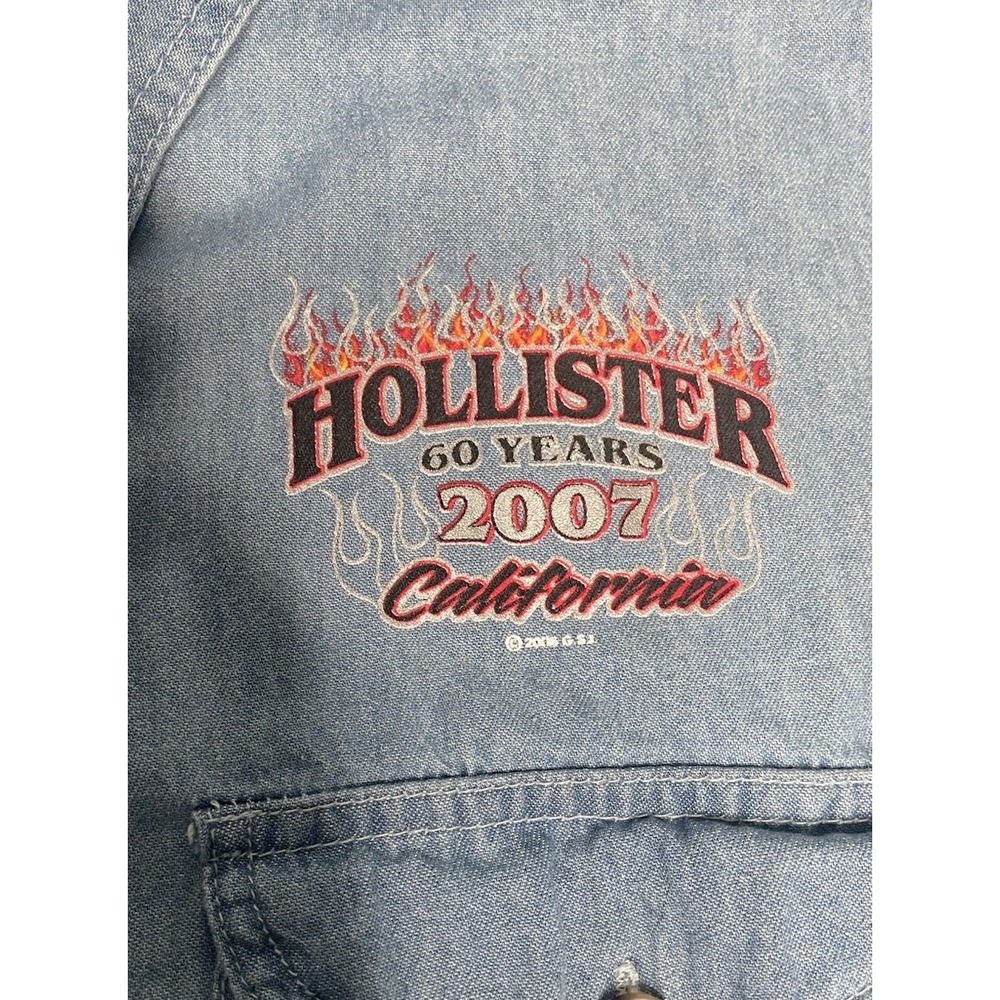 Vintage Y2K Biker's Edge Hollister Motorcycle Rally Button Down Shirt Mens 2XL - Picture 4 of 9